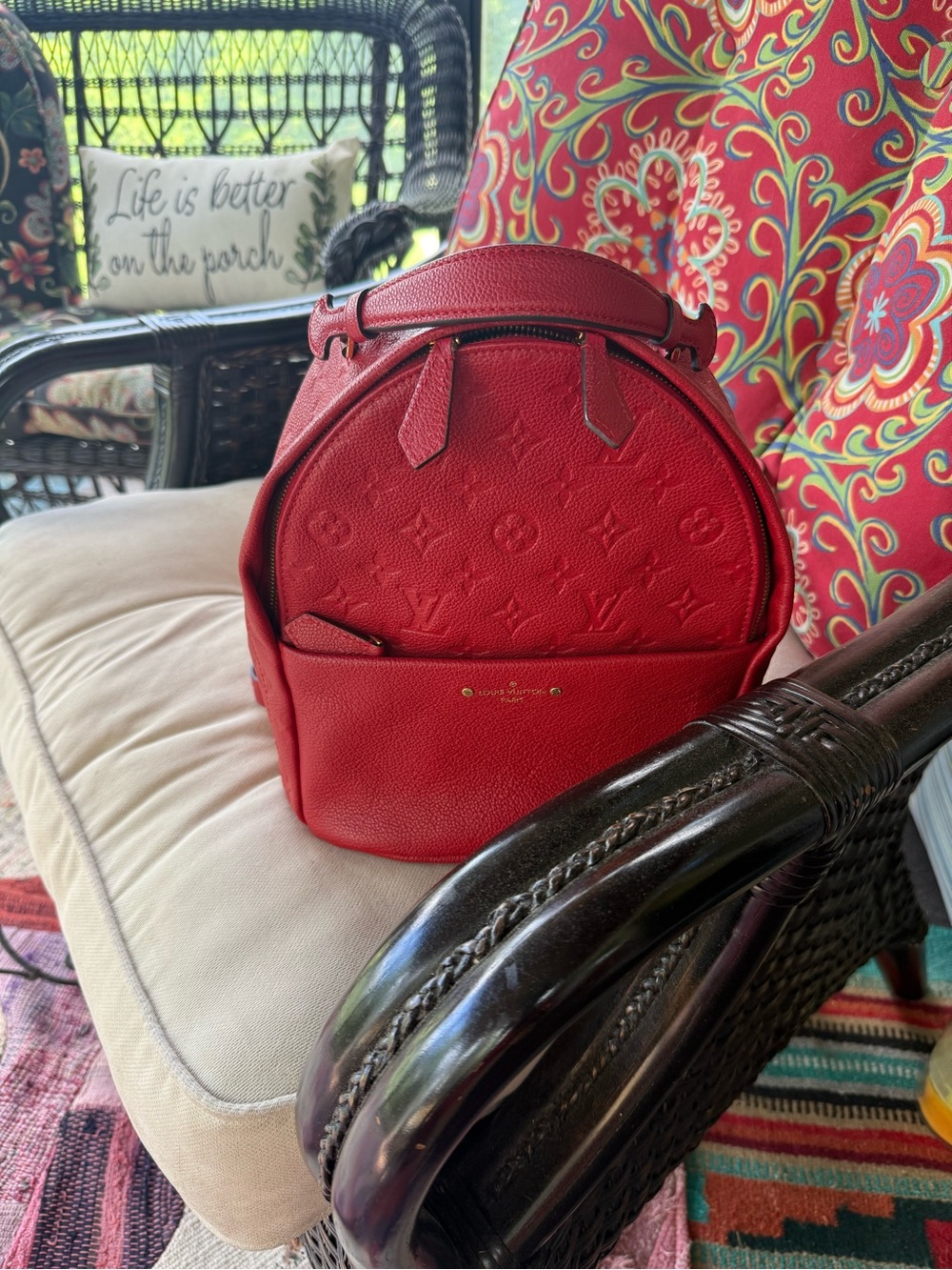 Louis Vuitton Red Monogram Mini Backpack with Gold Hardware - Picture 2 of 5